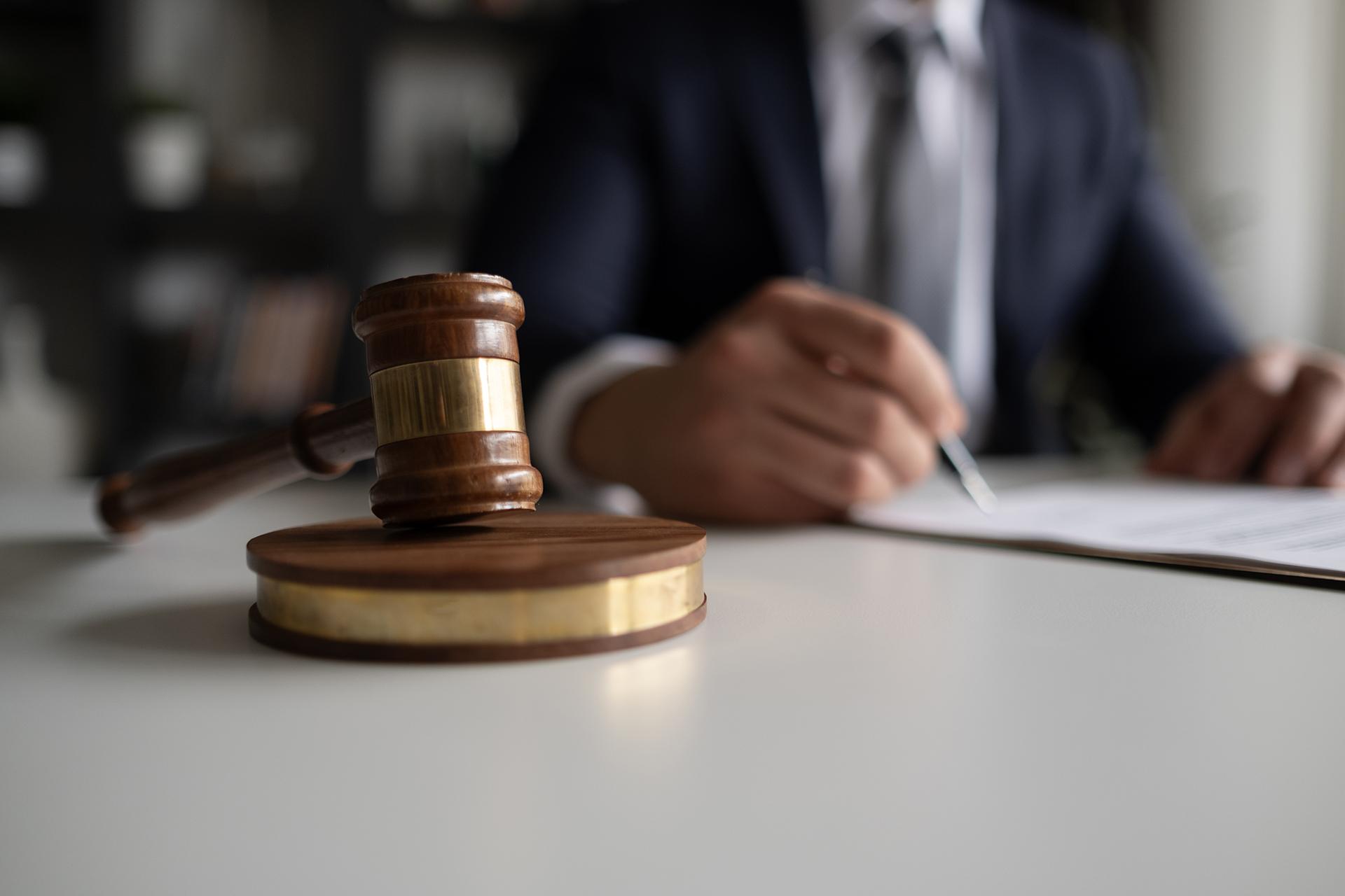 Gavel on desk